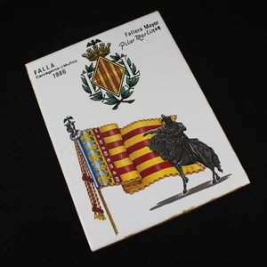 Ceramic Tile Fallas Valencia Year 1986 Fallera Mayor Wall Decoration - Picture 1 of 2