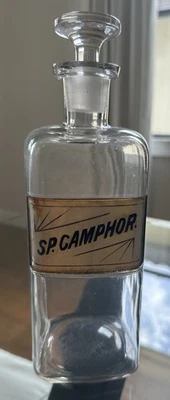 Botella de vidrio boticario antigua vintage de finales de 1900 Foto 1 de 4