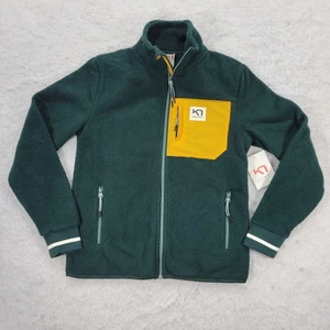 NWT Kari Traa Jacket Fleece Green Zip Up Womens Sz Small Colorblock MSRP $100 - Picture 1 of 13