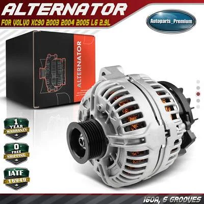 Alternador para Volvo XC90 2003 2004 2005 L6 2.9L 160A 12V CW polea de 6 ranuras Foto 1 de 4