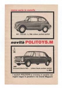 PUBBLICITÀ ADVERTISING WERBUNG ITALIAN CLIPPING 1966 POLITOYS FIAT INNOCENTI - Imagen 1 de 1