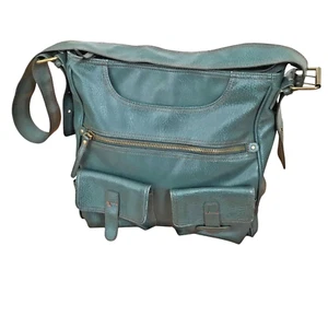 Borsa per laptop Aldo Messenger verde pavone blu pelle vegan rara ottimo colore usata in ottime condizioni - Foto 1 di 8