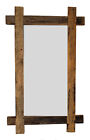 Massiv Holz Wandspiegel rustikal - 90x55 cm - Garderoben Flur Spiegel Badspiegel