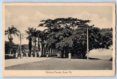 Suva Fiji Postcard Victoria Parade Beach in Front c1920's Unposted Antique - Image 1 of 2
