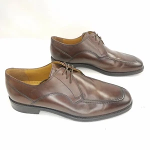 Cole Haan Brown Leather Lace Up Loafers Square Toe Dress Shoes Mens Size 9.5 - Picture 1 of 7