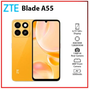 (New) ZTE Blade A55 ORANGE 4GB+128GB Dual SIM Unlocked Android Cell Phone - Picture 1 of 3