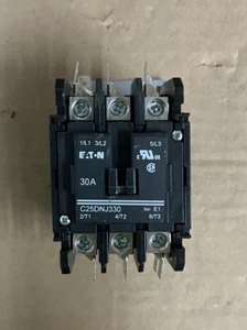 EATON CUTLER HAMMER 3-Pole 24V Coil 30 Amp Definite Purpose Contactor C25DNJ330 - Picture 1 of 5