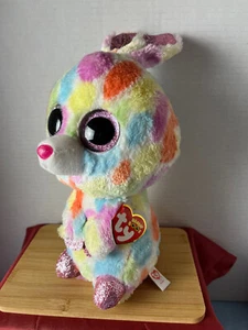 BLOOMY Regenbogen Osterhase TY BEANIE BOO'S 9" Neu mit Etikett - Bild 1 von 4