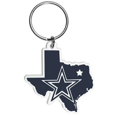 Dallas Cowboys Home State Rubber Flexi Key Chain NFL Licensed Football - Image 1 of 3