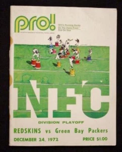 VINTAGE 1972 NFL NFC DIVISIONAL PROGRAM GREEN BAY PACKERS @ WASHINGTON REDSKINS - Picture 1 of 6