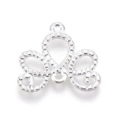 4 fornituras de pendientes de araña colgantes de eslabones de plata brillante colgantes de conector  Foto 1 de 2