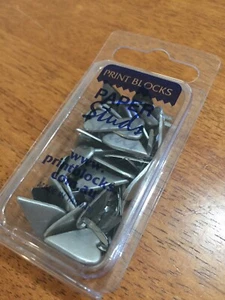 Print Blocks Brads Long Heart Pewter 50pc - Picture 1 of 1