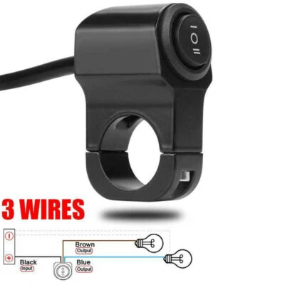 Interruptor ON-OFF de montaje en manillar de motocicleta de 7/8" 12V para faros antiniebla lámpara Foto 1 de 4