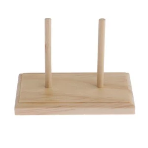 2 Spool Unpainted Wood Bobbin Thread Thread Holder Storage - Picture 1 of 3