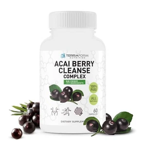 Natural Acai Berry Cleanse - Potente detergente antiossidante - capsule in polvere di Acai - Foto 1 di 8
