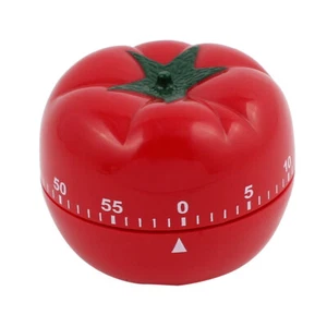 2.8x2.8x2.2-Inch 60 Minutes Mechanical Kitchen Tomato Timer Durable Plastic - Picture 1 of 2