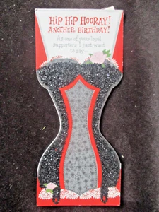 Vtg Hallmark Slim Jim Glitter Sexy CORSET Birthday Card UNUSED w/Envelope 25¢ - Picture 1 of 3