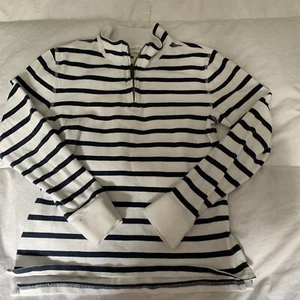 Crewcuts Navy Striped Half zip Size 12 - Picture 1 of 4