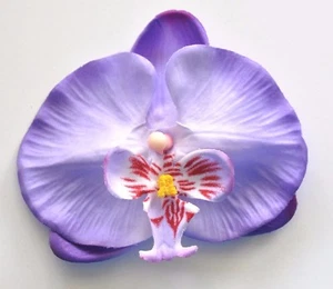 4.5" Ultraviolet Violet Purple Orchid Silk Flower Hair Clip Luau Wedding - Picture 1 of 1