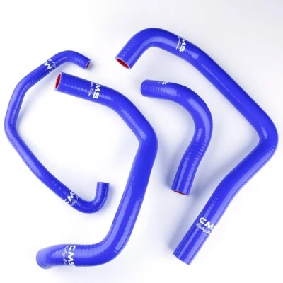4PCS for 2005 2006 Kawasaki Ninja ZX6R ZX 6R ZX 636 Silicone Radiator Blue Hose - Image 1 of 4