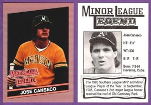 Jose Canseco Oakland A's 1980's Minor League Legend Oddball Promo Card - Picture 1 of 1