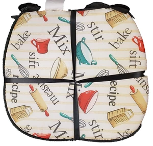 4er Set STUHLAUFLAGEN KISSEN mit schwarzen Schnüren, 15" x 15", BACKZUBEHÖR von BH - Bild 1 von 12