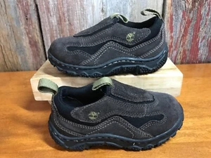 toddler timberland leather slip on shoes size 8 brown.......................b5 - Picture 1 of 8
