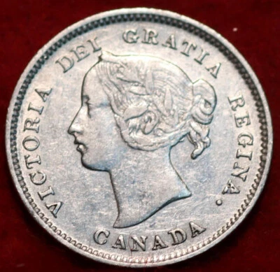 🇨🇦 Uncirculated 1901 Queen Victoria 5 Cents Silver Coin Canada - Image 1 of 2