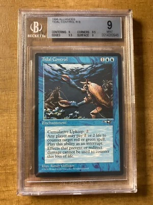 Magic The Gathering ✨TIDAL CONTROL✨ Alliances BGS 9 MINT Rare 1996 Reserve List - Image 1 of 2