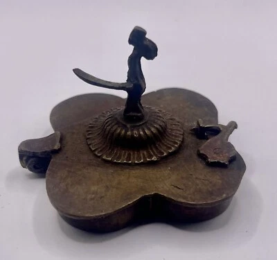 Antique Brass Old Handcrafted Peacock Box Tilak Chopra (Tilak Dani) RARE ITEM - Image 1 of 4