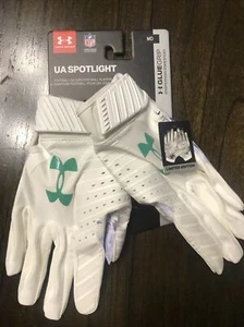 UNDER ARMOUR Size Medium Spotlight Limited Edition Football Gloves White Jade - Picture 1 of 6