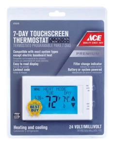 Heating and Cooling Touch Screen 7-Day Programmable Thermostat - Picture 1 of 2