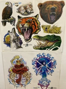 Vintage Art Tattoo Flash Sheet Adam Puckett 2003 Tattoo Johnny Lot Of 2 - Picture 1 of 5
