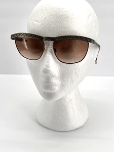 Silhouette Cat Eye Sunglasses M 8029 C 6053 Vintage 90s Gunmetal Chain Browline - Picture 1 of 9
