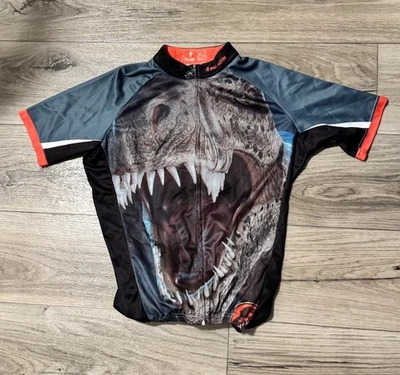Paladin Cycling Jersey Men's XL Dinosaur Jurasic Full Zip Rear Pockets - Image 1 of 4