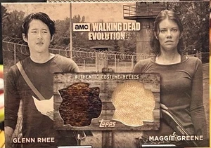 🔥2017 Topps Walking Dead Very Short Print 05/10 Wardrobe Card Glen & Maggie🔥🔥 - Picture 1 of 3