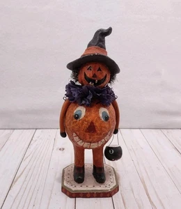 Christopher Radko Halloween Pumpkin Treater 11” Bobblehead Figurine Retired  - Afbeelding 1 van 12