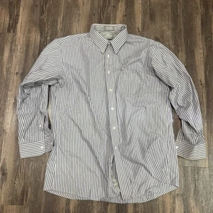 Camisa de vestir STAFFORD Executive Pinpoint Oxford para hombre 16,5/33 azul blanco a rayas - Imagen 1 de 9