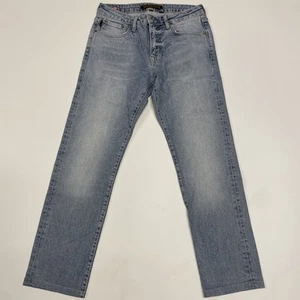 Superdry Jeans Uomo W32 L29 Blu Chiaro Slim Dritto Casual Denim Zip Fly - Foto 1 di 12
