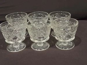 Hazel Atlas Vintage Clear Glass Footed Dessert Sherbet Cup Lot Set Of 6 1950’s - Picture 1 of 4