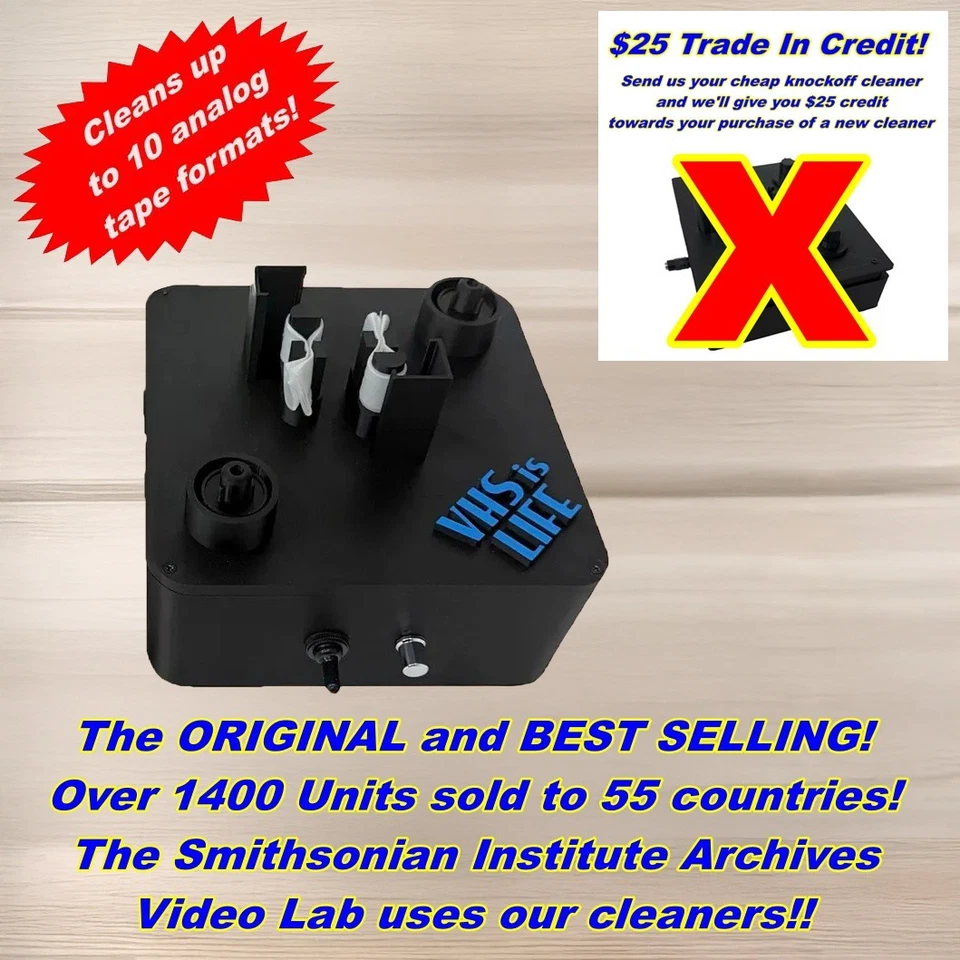 VHS Mold Cleaner Betamax Analog Tape Cleaning Removal System w/ 100ct PEC-PADs! - Image 1 of 4
