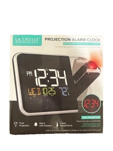 La Crosse Technology Projection Alarm Clock Indoor Temp Wall Ceiling W85923 NIB - Picture 1 of 4