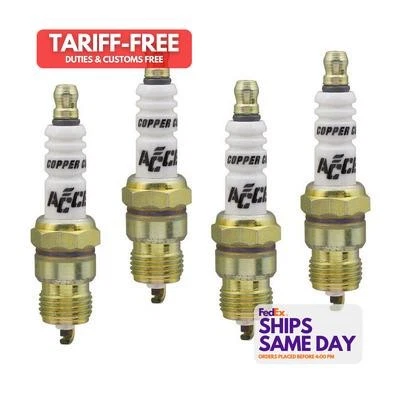 Accel ACL0276S-4 14 mm Thread Tapered Seat Spark Plug Pack of 4 Performance Part - Image 1 of 4