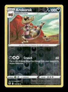 Holograma inverso Krokorok poco común SWSH12: Silver Tempest 112/195 casi nuevo Pokémon LP - Imagen 1 de 2