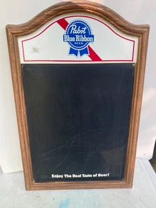 Vintage Pabst Blue Ribbon Chalkboard Beer Sign 15" x 22" Bar Man Cave Wood Grain - Picture 1 of 6