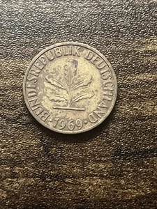 1969 Germany 5 Five Pfennig Actual Coin TB3692* - Picture 1 of 2