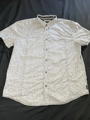 PRANA Breathe Mens XL Shirt Short Sleeve Button Up Micro Floral Outdoor Gorpcore - Image 1 of 4
