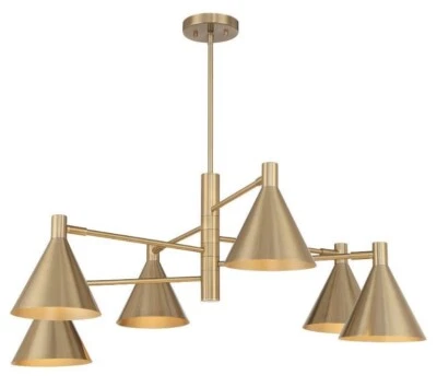 Savoy House Pharos 6 Light Chandelier, Noble Brass - 1-8003-6-127 - Image 1 of 2