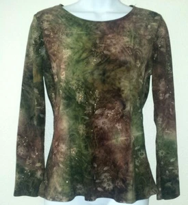 Shannon Ford New York Brown Floral Patterned Blouse, Small - Picture 1 of 12