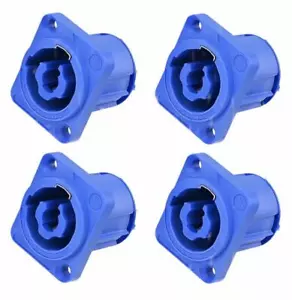 (4 PACK) NEUTRIK NAC3MPXXA POWERCON (BLUE) Power In Receptacle @ 20A/250V - Picture 1 of 2